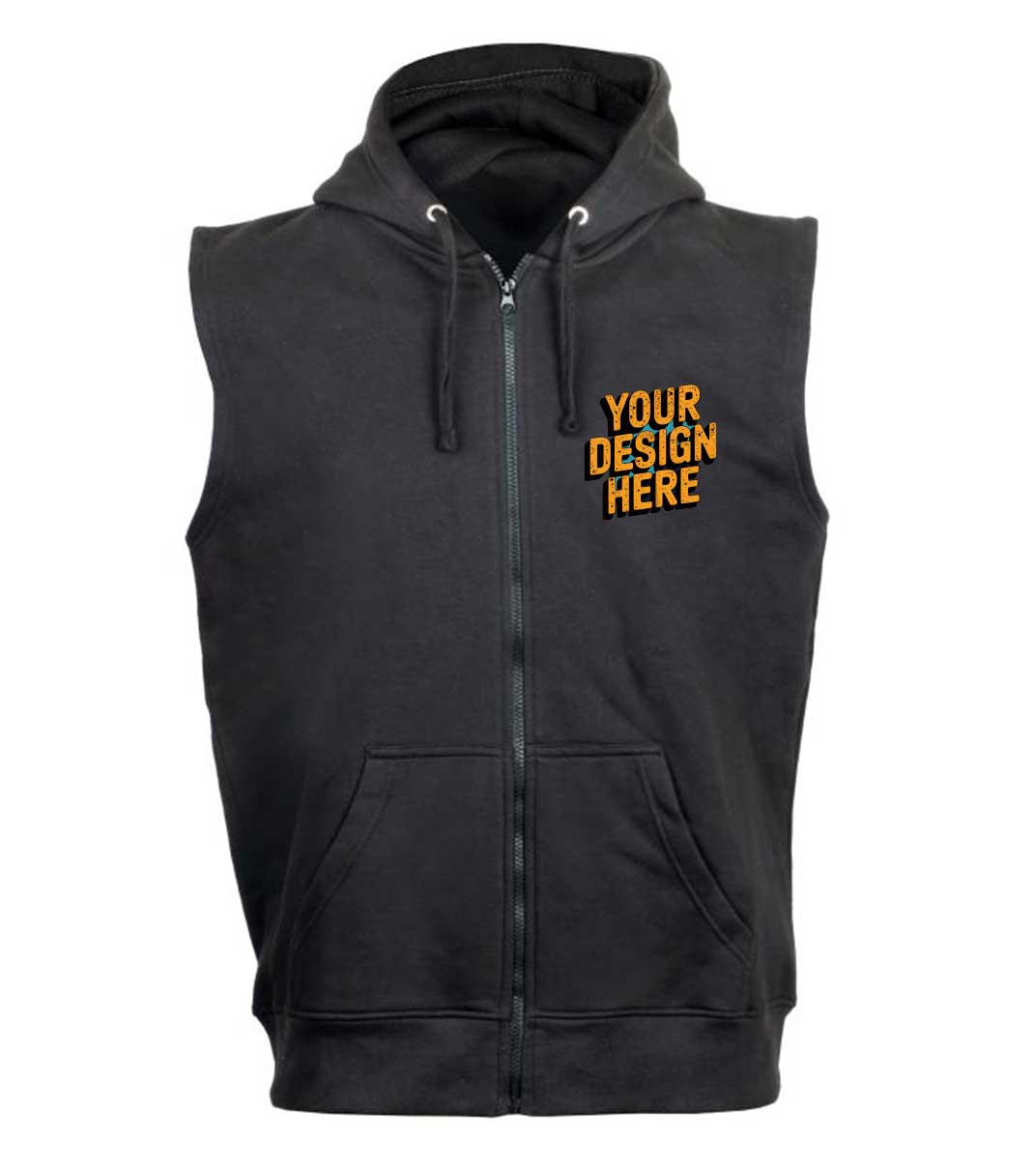 Custom Unisex Sleeveless ZIP Hoodie